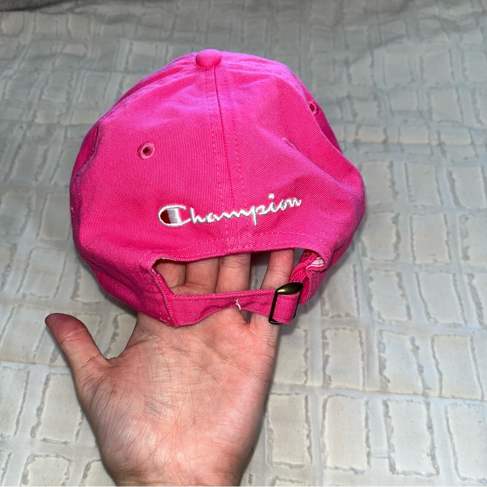 hot pink Champion baseball hat